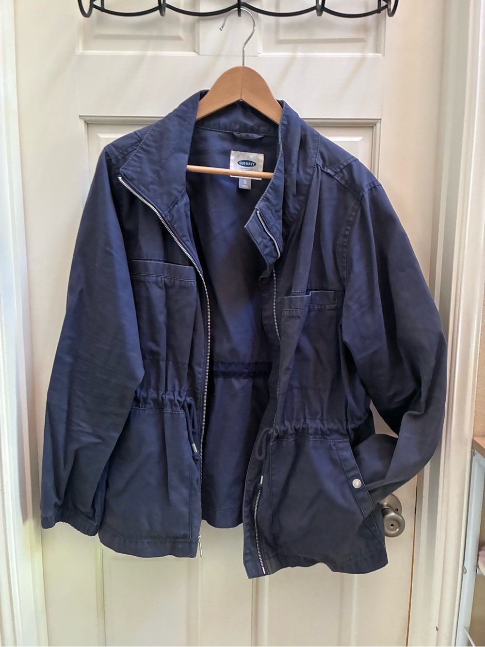 Old Navy Navy Utility Drawstring Canvas Jacket